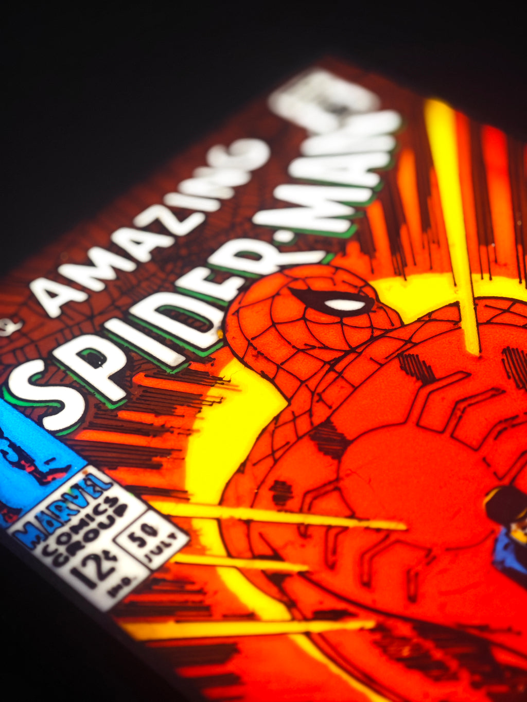 Lightbox Amazing Spider-Man #50 retroilluminata a LED