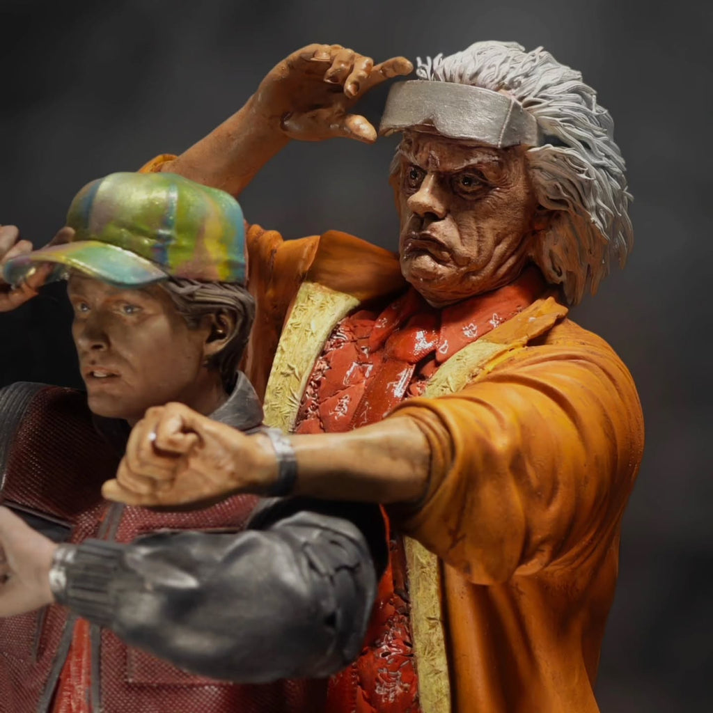 Diorama Ritorno al Futuro – Doc e Marty dipinti a mano