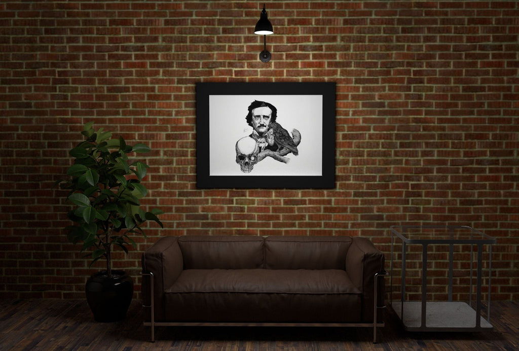 Edgar Allan Poe Nevermore – illustrazione stampa artistica