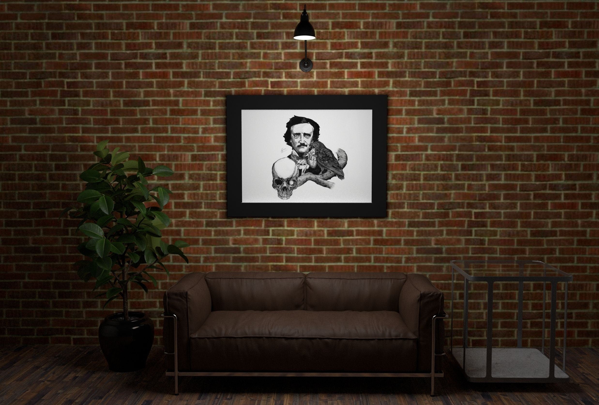 Edgar Allan Poe Nevermore – illustrazione stampa artistica