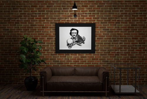 Edgar Allan Poe Nevermore – illustrazione stampa artistica