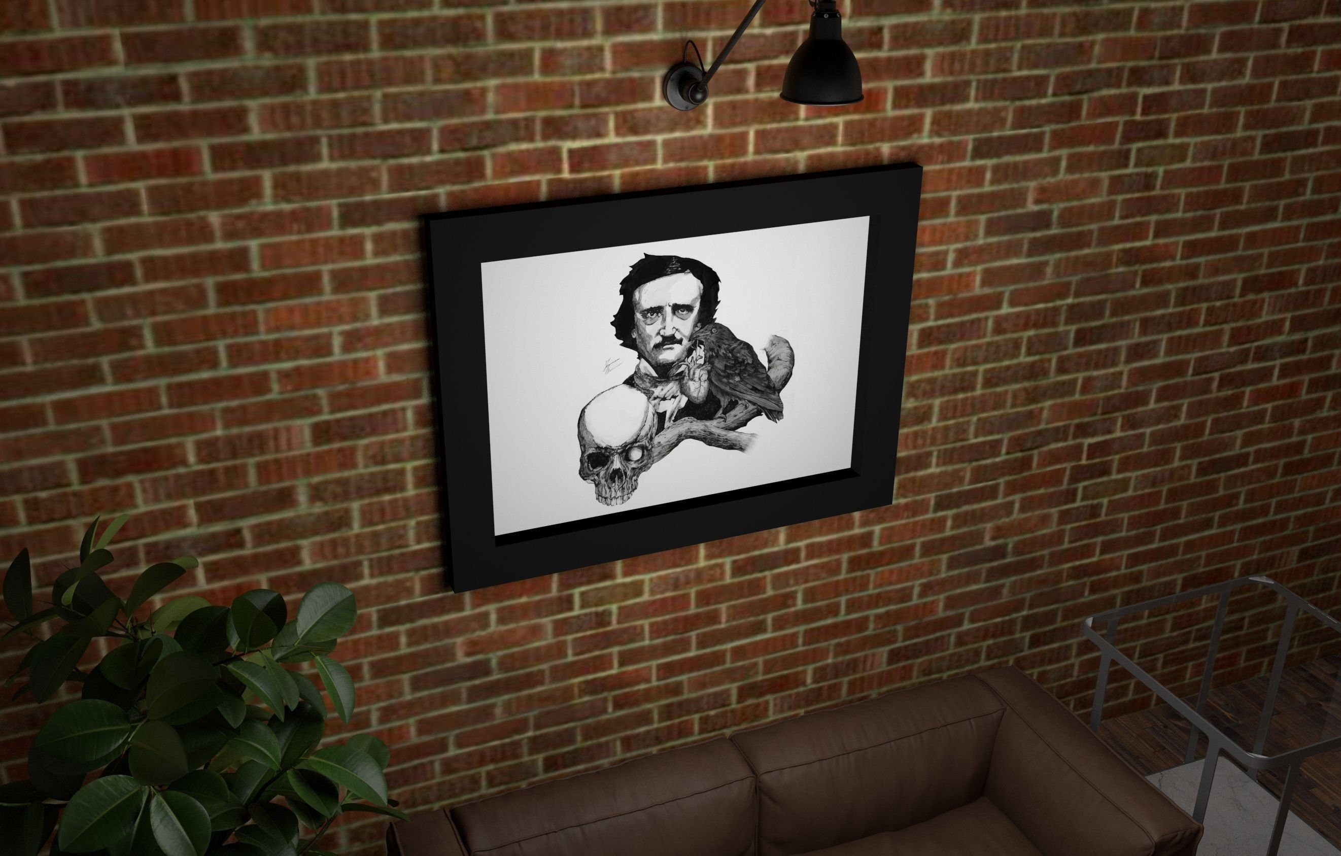 Edgar Allan Poe Nevermore – illustrazione stampa artistica
